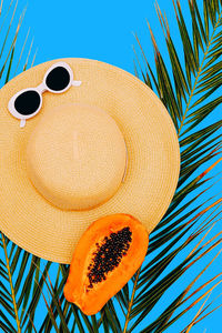 High angle view of food on table