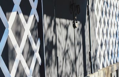 Shadow pattern on closed door