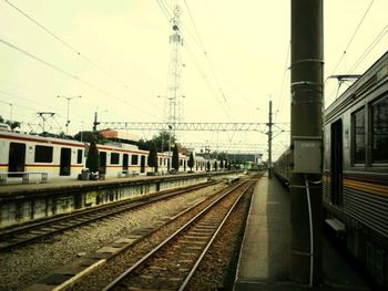 Train on railroad station platform