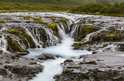 Scenic view of waterfall