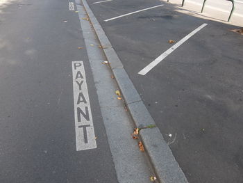 High angle view of on road in city