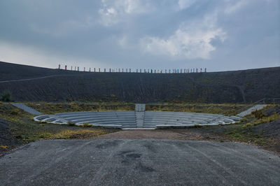 Scenic view of land against sky