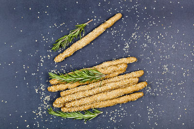 High angle view of carrots on table