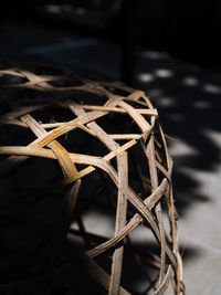 Close-up of rope on table