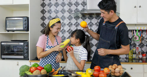 People having food at home