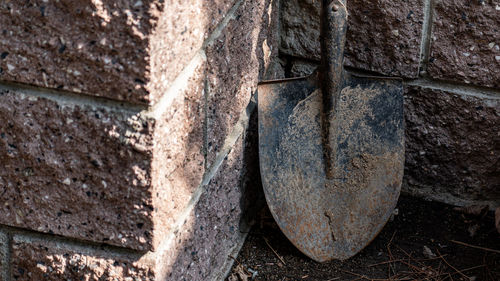 Close-up of rusty metal wall