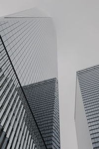 Low angle view of modern buildings against clear sky