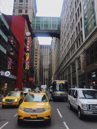 Traffic on road in city