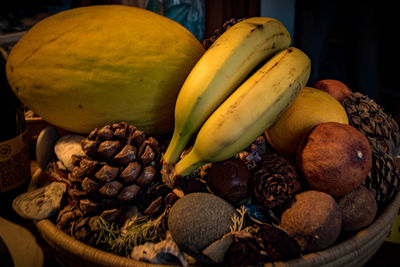 High angle view of fruits on table