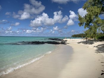 Scenic view of beach against sky