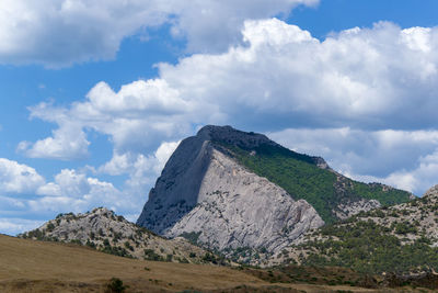 Scenic view of rocky mountains against sky