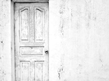 Closed door of old building