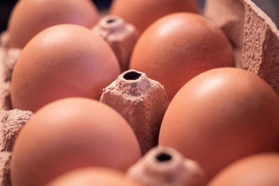 Close-up of eggs in container