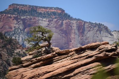 Scenic view of rocky mountains against sky