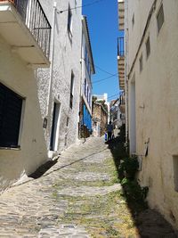Narrow alley amidst buildings in city