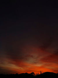 Scenic view of silhouette landscape against sky at sunset