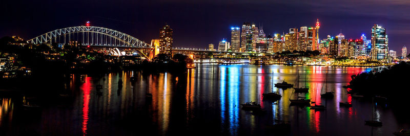 Illuminated city at night