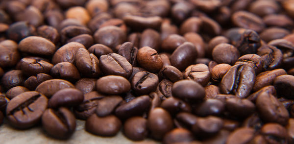 Close-up of roasted coffee beans