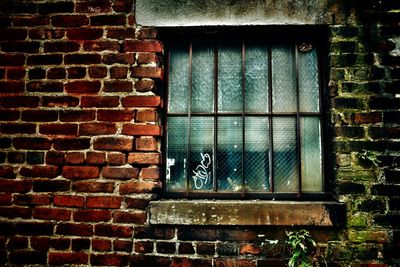 Window of brick wall