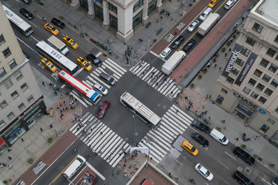 High angle view of traffic on road