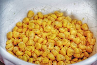 High angle view of chopped vegetables in bowl