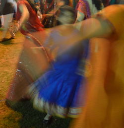 Blurred motion of people in water