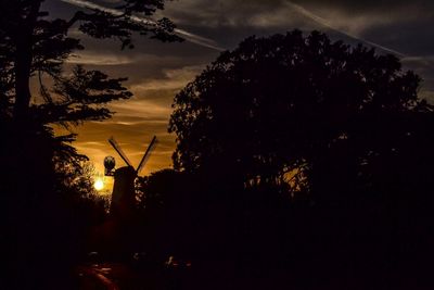 Silhouette trees against sky during sunset