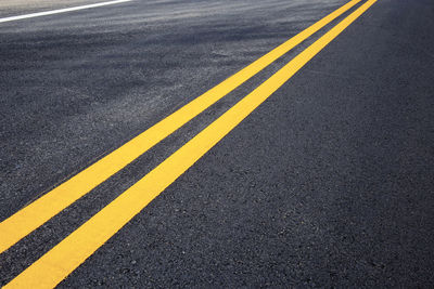 High angle view of zebra crossing on road