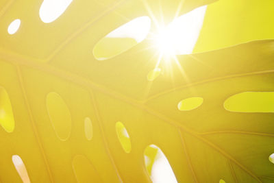 Close-up of yellow curtain