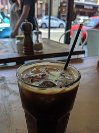 Close-up of coffee on table