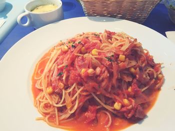 Close-up of served food