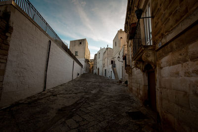 Narrow alley amidst buildings in town