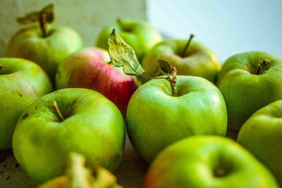 Close-up of apples on table