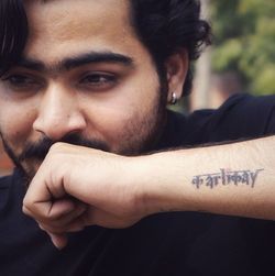 Close-up portrait of young man