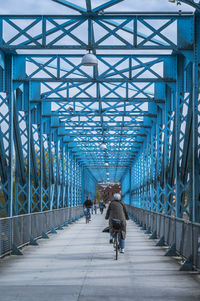 The blue bridge over gudenaaen, randers, denmark