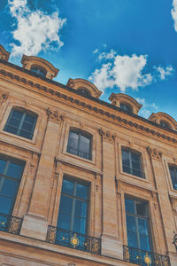 Low angle view of old building against sky