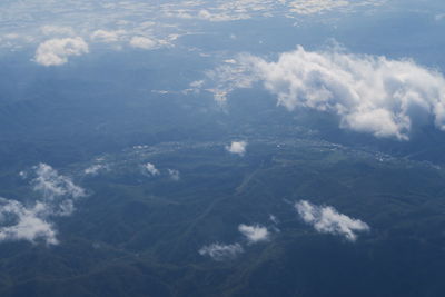 Aerial view of clouds over landscape