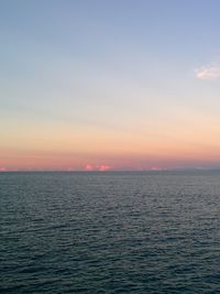 Scenic view of sea at sunset