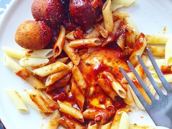 Close-up of pasta in plate