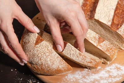 Midsection of woman preparing food