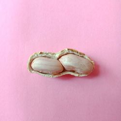 High angle view of apple against pink background