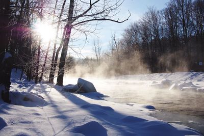 Scenic view of snow covered landscape