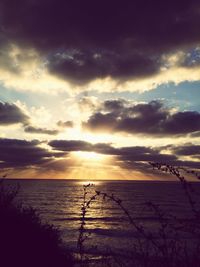 Scenic view of sea at sunset