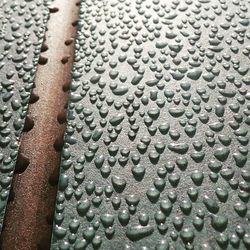 Close-up of raindrops on wall
