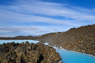 Scenic view of sea against sky. iceland