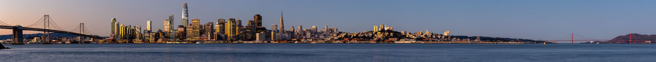 San francisco skyline at dawn viewed from treasure island