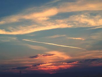 Low angle view of vapor trail in sky
