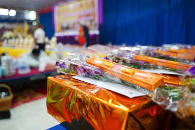 Close-up of food on table