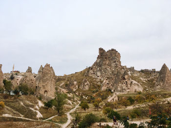 View of castle on mountain against sky