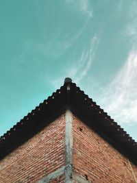 Low angle view of old building against sky